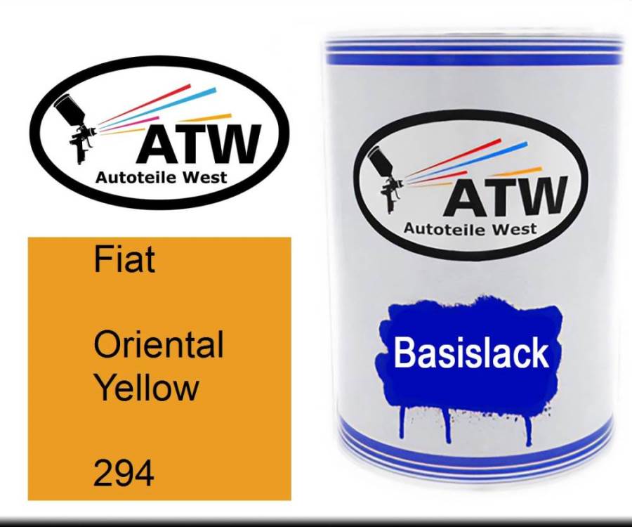 Fiat, Oriental Yellow, 294: 500ml Lackdose, von ATW Autoteile West.